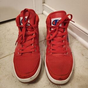 Champion 3 on 3 Men Size 11 Basketball Shoes Red Blue Athletic Mid Top Sneakers